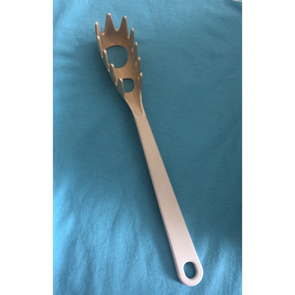 Tailor Made Spaghetti Pasta Measuring Spoon Server Fork Almond/white Nylon 🇺🇸